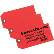 4.75" Length x 2.37" Width - Rectangular - Card Stock - Red - 1000 / Box