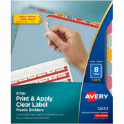 Avery Print & Apply Translucent Dividers, 40 Dividers, 8 Tabs/Set, 8.5" x 11", 3-Hole Punched, Multicolor Plastic Tabs, 1 Pack