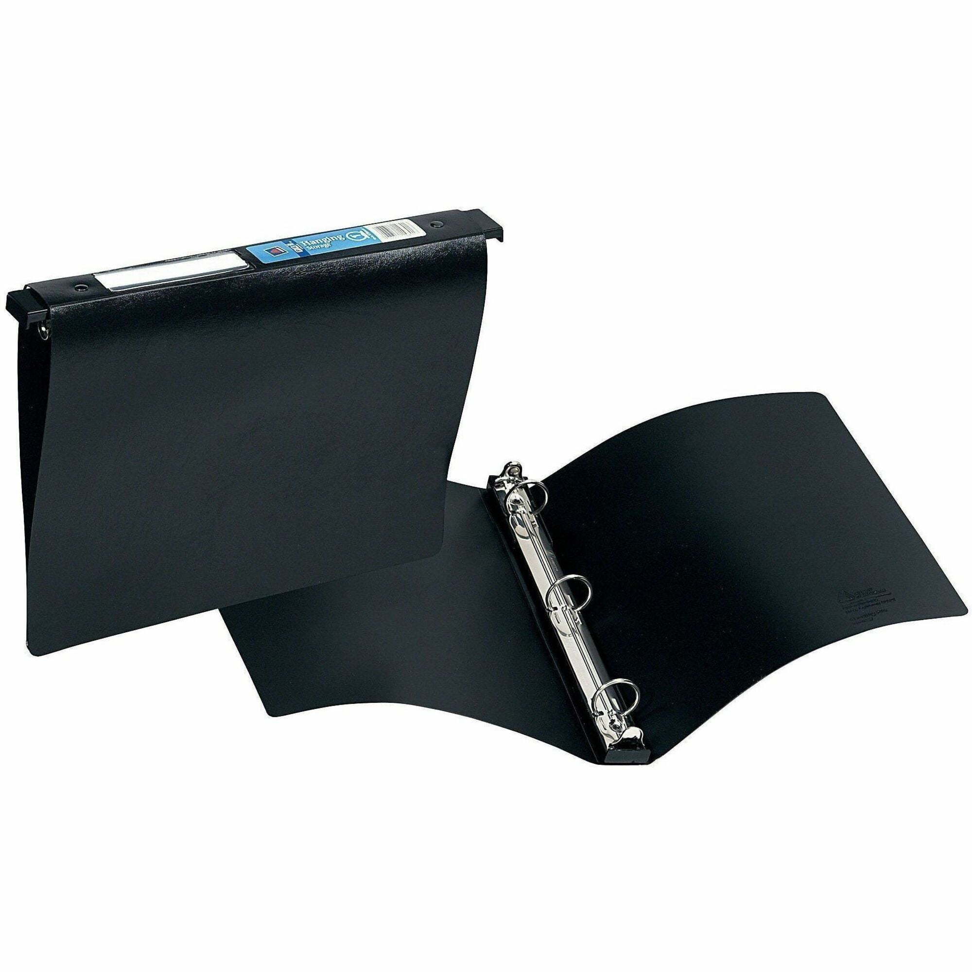 Avery Hanging Storage Flexible Binder, 1" Capacity, 3 Round Rings, Letter Size (8.5" x 11"), Holds 175 Sheets, Black, Vinyl, 1 Each