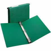Avery Hanging Storage Flexible Binder, 1" Capacity, 3 Round Rings, Letter Size (8.5" x 11"), Holds 175 Sheets, Vinyl, Green, 1 Each