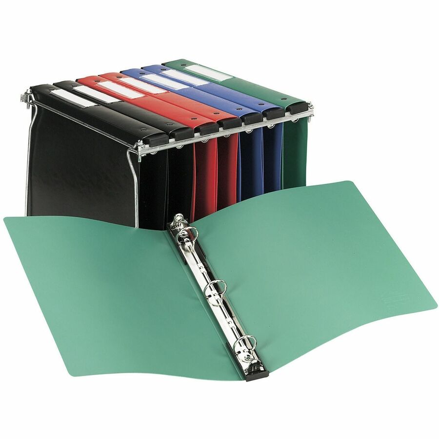 Avery Hanging Storage Flexible Binder, 1" Capacity, 3 Round Rings, Letter Size (8.5" x 11"), Holds 175 Sheets, Vinyl, Green, 1 Each