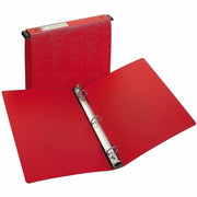 Avery Hanging Storage Flexible Binder, 1" Capacity, 3 Round Rings, Letter Size (8.5" x 11"), Holds 175 Sheets, Vinyl, Red, Gap-Free Ring, Label Holder, Non-Stick, Locking Ring, Sturdy, Flexible, 1 Each