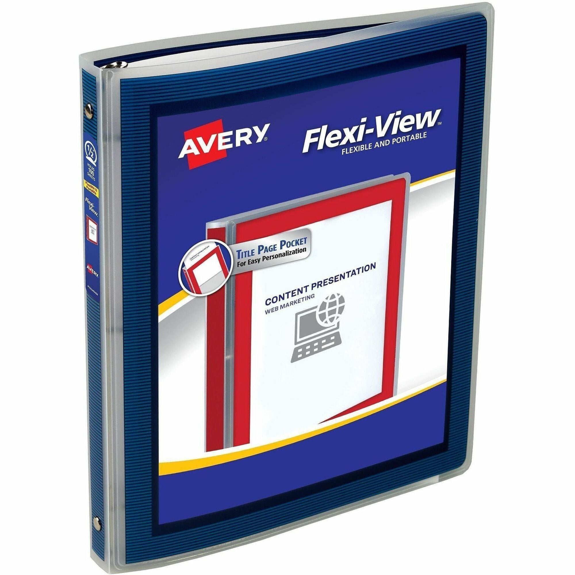 Avery&reg; Flexi-View Binder ½" , Round Rings, Blue