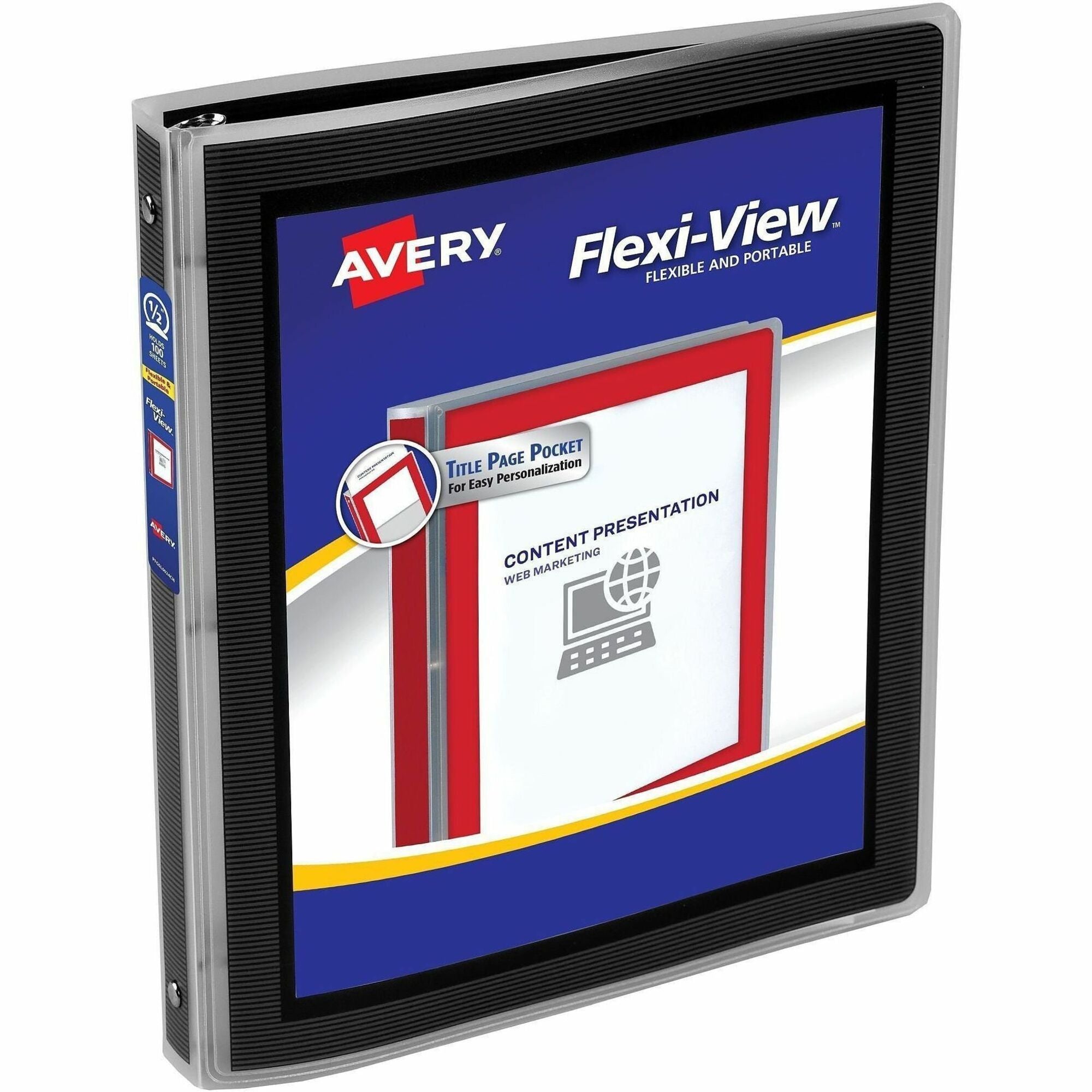 Avery&reg; Flexi-View Binder ½" , Round Rings, Black