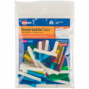 Avery&reg; Index Tabs with Printable Inserts - Print-on Tab(s) - 1.50" Tab Height - Self-adhesive, Permanent - Assorted Plastic Tab(s) - 1 Pack