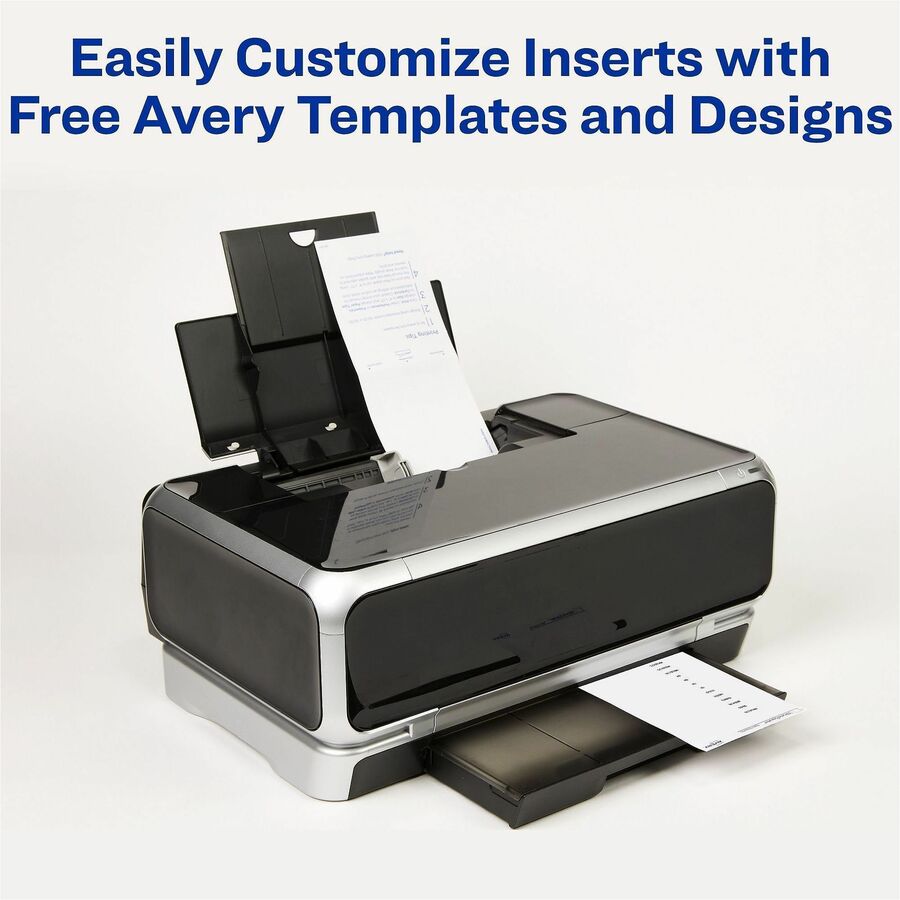 Avery&reg; Index Tabs with Printable Inserts - Print-on Tab(s) - 1.50" Tab Height - Self-adhesive, Permanent - Clear Plastic Tab(s) - 1 Pack