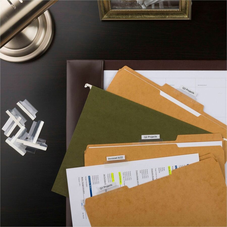 Avery&reg; Index Tabs with Printable Inserts - Print-on Tab(s) - 1.50" Tab Height - Self-adhesive, Permanent - Clear Plastic Tab(s) - 1 Pack