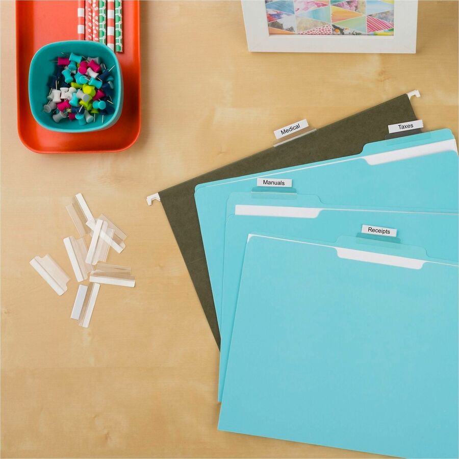 Avery&reg; Index Tabs with Printable Inserts - Print-on Tab(s) - 1.50" Tab Height - Self-adhesive, Permanent - Clear Plastic Tab(s) - 1 Pack