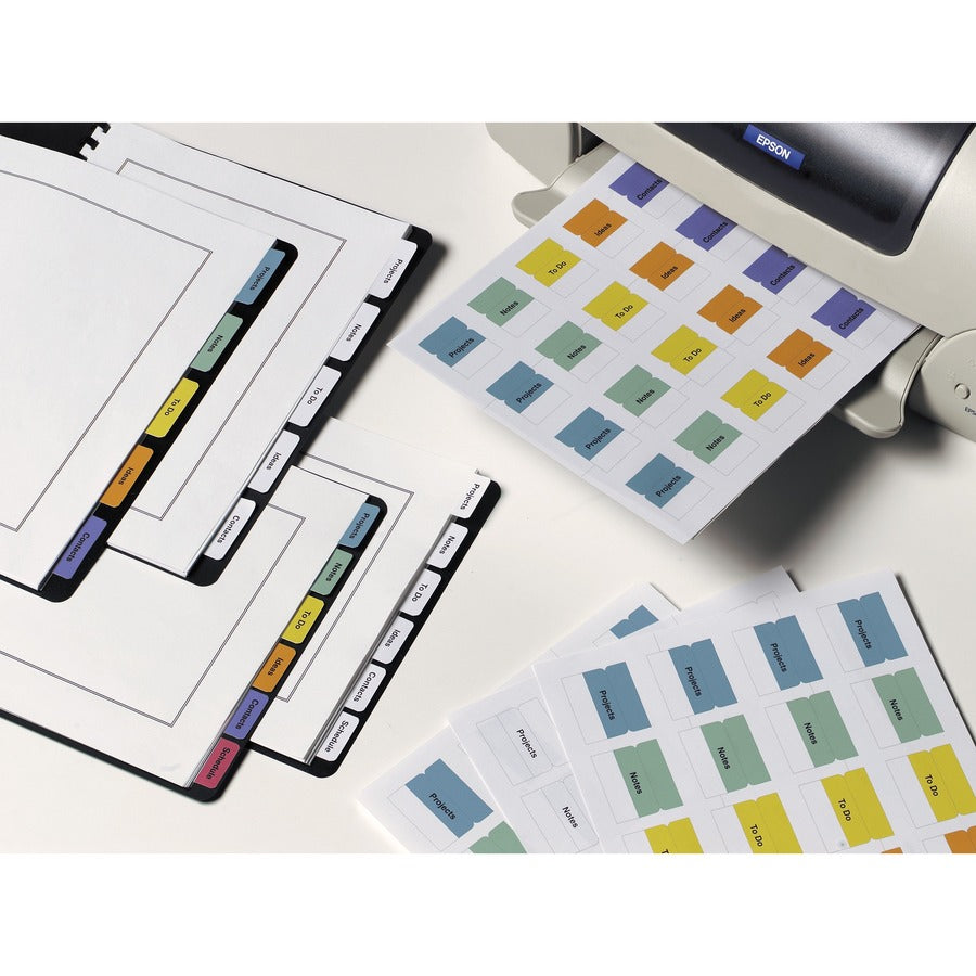 Avery&reg; Printable Repositionable Tabs - 96 Tab(s) - 1.25" Tab Width - Permanent - Paper Divider - White Paper Tab(s) - 96 / Pack