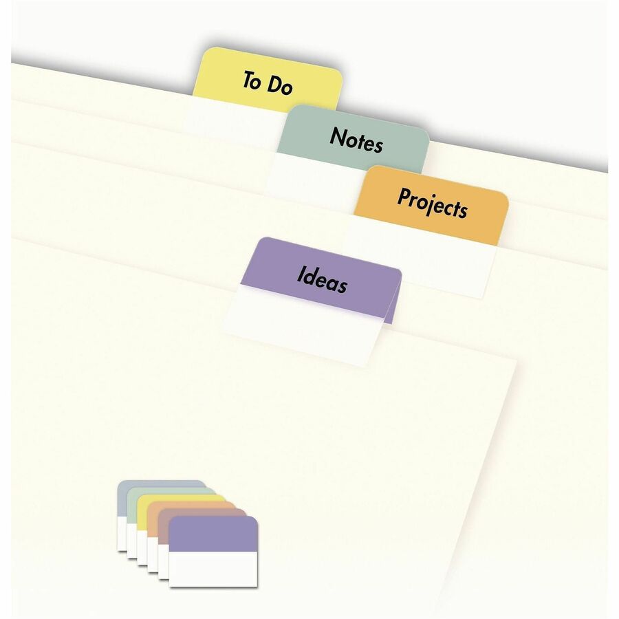 Avery&reg; Printable Repositionable Tabs - 96 Tab(s) - 1.25" Tab Width - Permanent - Paper Divider - Assorted Paper Tab(s) - 96 / Pack