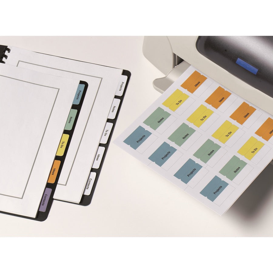 Avery&reg; Printable Repositionable Tabs - 80 Tab(s) - 1.75" Tab Width - Permanent - Paper Divider - White Paper Tab(s) - 80 / Pack