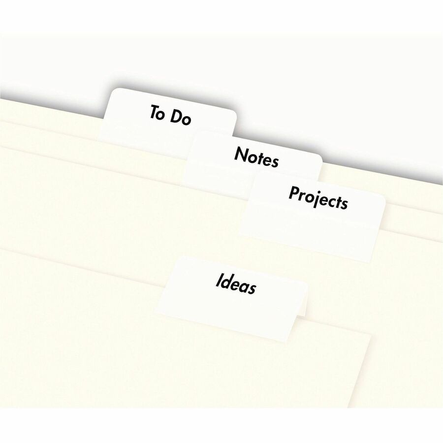 Avery&reg; Printable Repositionable Tabs - 80 Tab(s) - 1.75" Tab Width - Permanent - Paper Divider - White Paper Tab(s) - 80 / Pack