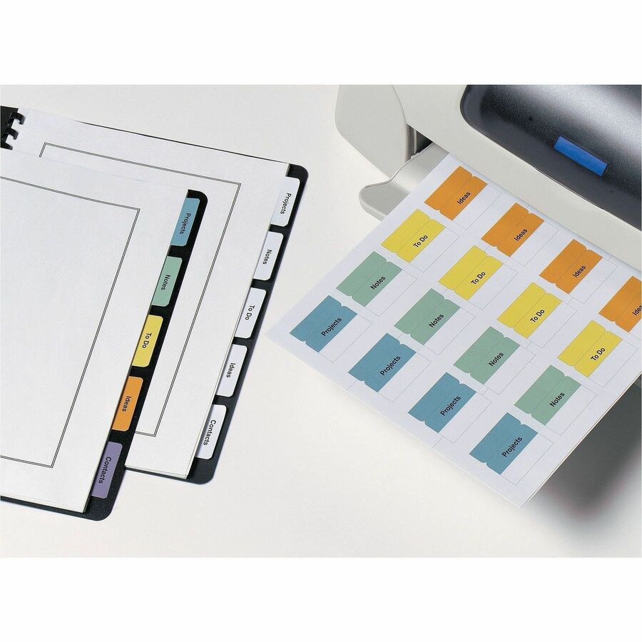 Avery&reg; Printable Repositionable Tabs - 80 Tab(s) - 1.75" Tab Width - Permanent - Paper Divider - White Paper Tab(s) - 80 / Pack