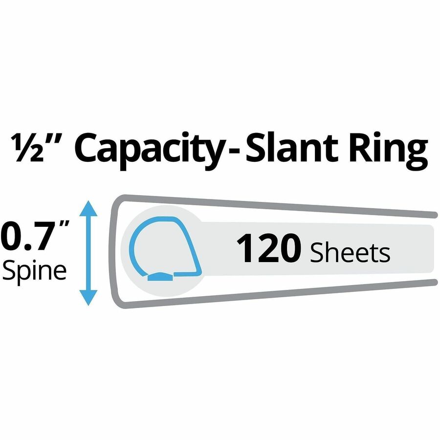 Avery Durable View 3 Ring Binder, 0.5" Slant Rings, 1 Black Binder