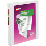 Avery Durable View 3 Ring Binder, 0.5" Slant Rings, 1 White Binder