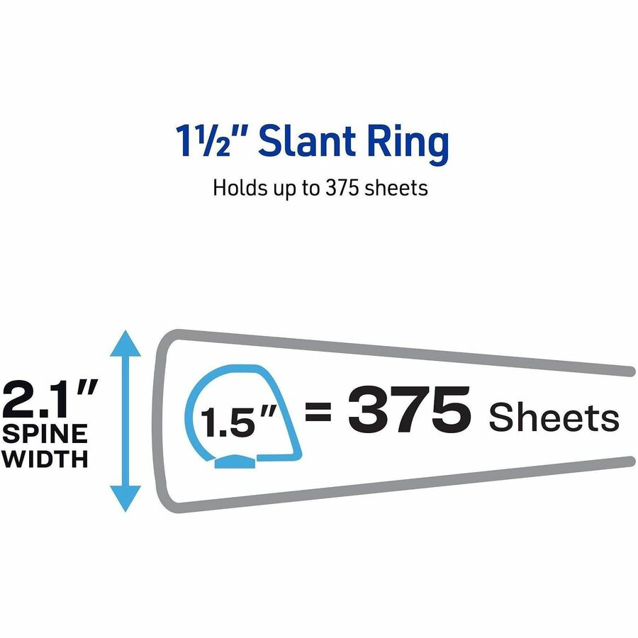 Avery&reg; Durable View Binder 1½" , Slant D Rings, Black