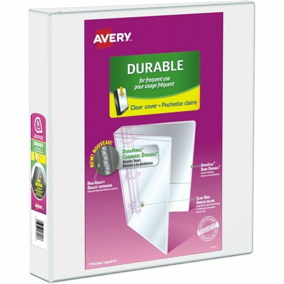 Avery&reg; Durable View 1.5" Binder, White Binder (17022)