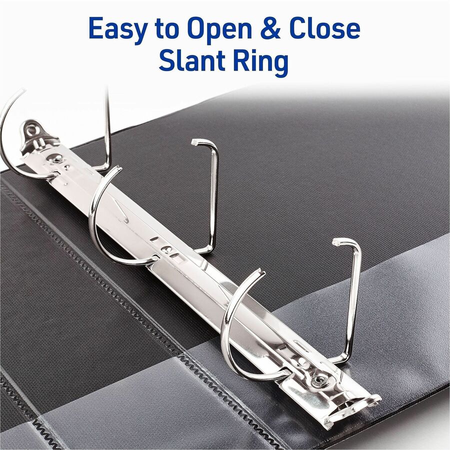 Avery&reg; Durable View 3 Ring Binder, 2" Slant Rings, 1 Black Bind2" , Slant D Rings, Black