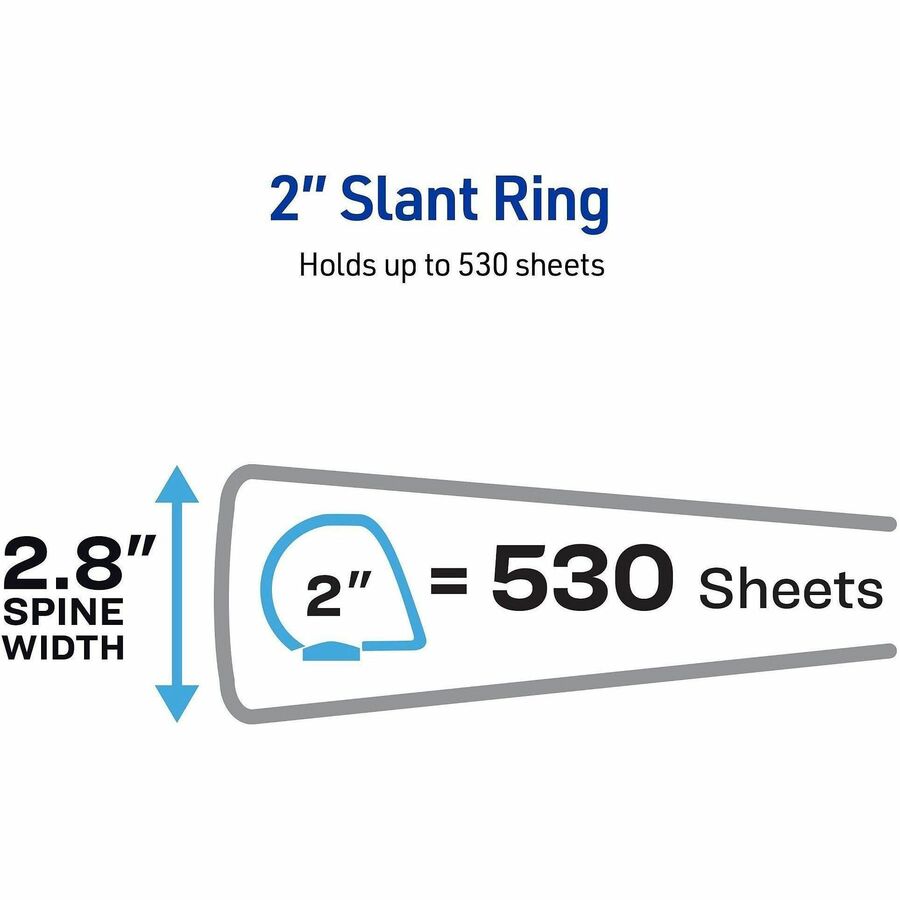 Avery&reg; Durable View 3 Ring Binder, 2" Slant Rings, 1 Black Bind2" , Slant D Rings, Black