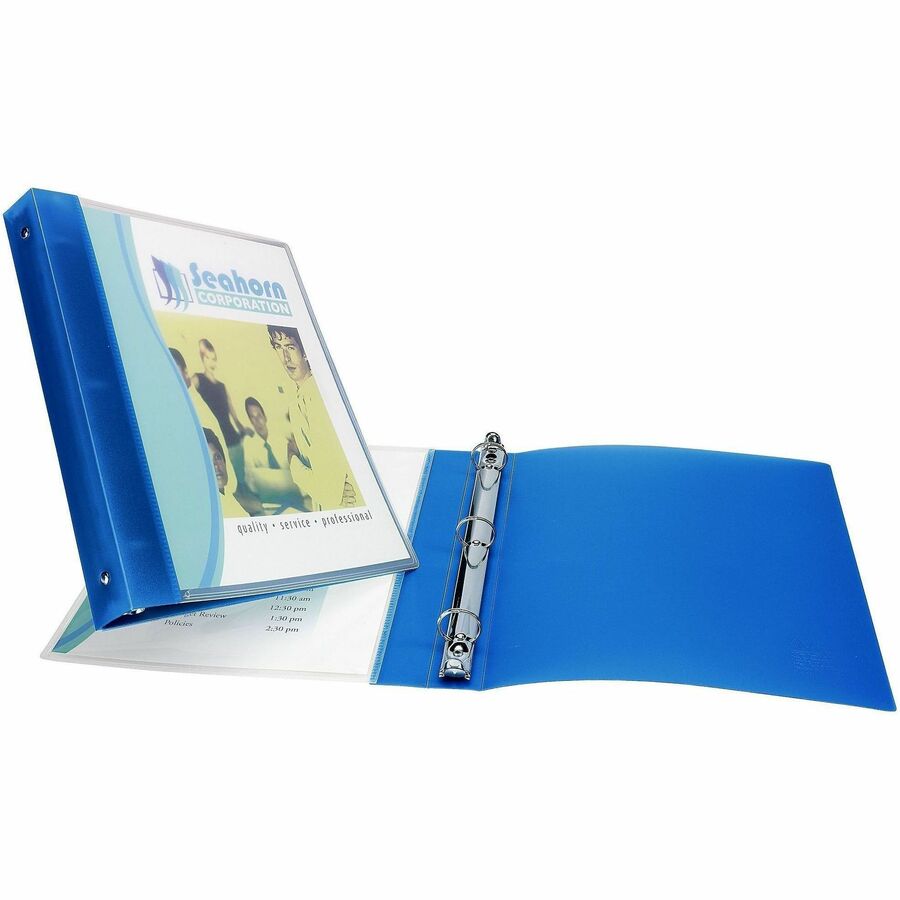 Avery Flexi-View 3 Ring Binder, 1" Capacity, Letter Size, 175 Sheet Capacity, 1 2/5" Spine, 3 Round Rings, Polypropylene, Blue, Flexible, Durable, Lightweight, Non-stick, PVC-free, 1 Each