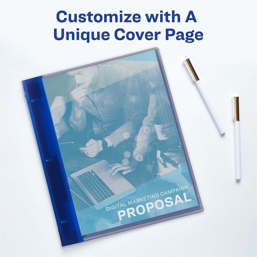 Avery Flexi-View 3 Ring Binder, 1" Capacity, Letter Size, 175 Sheet Capacity, 1 2/5" Spine, 3 Round Rings, Polypropylene, Blue, Flexible, Durable, Lightweight, Non-stick, PVC-free, 1 Each