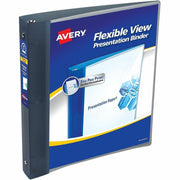 Avery&reg; Flexible View Binder, 1" Round Rings, 175-Sheet Capacity, Gray (17676)