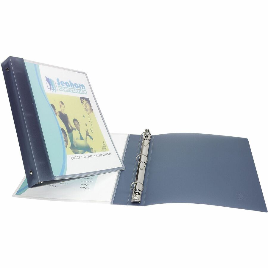 Avery&reg; Flexible View Binder, 1" Round Rings, 175-Sheet Capacity, Gray (17676)