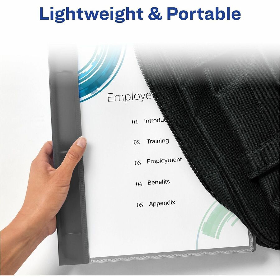 Avery&reg; Flexible View Binder, 1" Round Rings, 175-Sheet Capacity, Gray (17676)