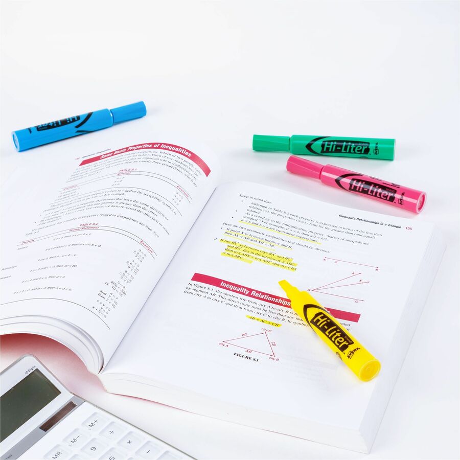 Avery&reg; Hi-Liter Desk-Style Highlighters - Chisel Marker Point - Washable - Light Blue, Light Green, Light Pink, Yellow Ink - Water Based - Yellow, Light Green, Light Blue, Light Pink Barrel - 4 / Box