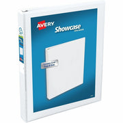 Avery Showcase Economy View Binder, 1" Capacity, Letter Size (8.5" x 11"), 175 Sheet Capacity, Round Rings, 2 Interior Pockets, White, 1 Each