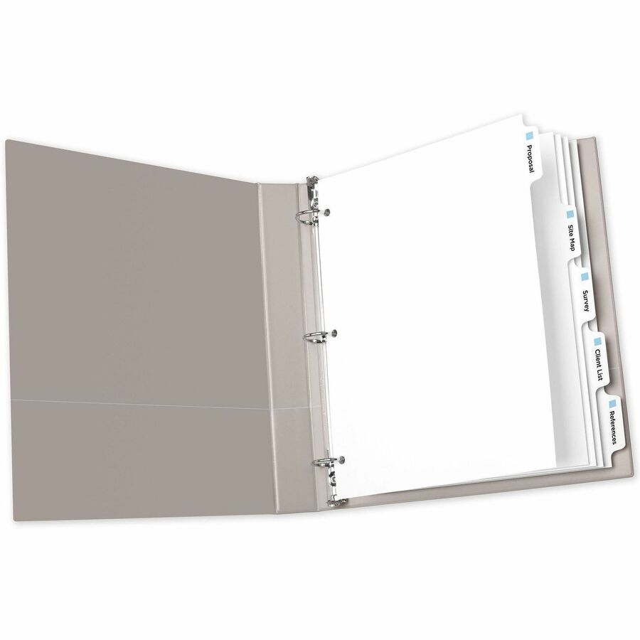 Avery Print-On 3-Hole Punched High-Speed Copier Tabs, 150 Dividers, 150 Print-on Tabs, 5 Tabs/Set, 30 Sets, 8.5" x 11", White, 20% Recycled, Gold Reinforced Edge, Heavy Duty, Tear Resistant