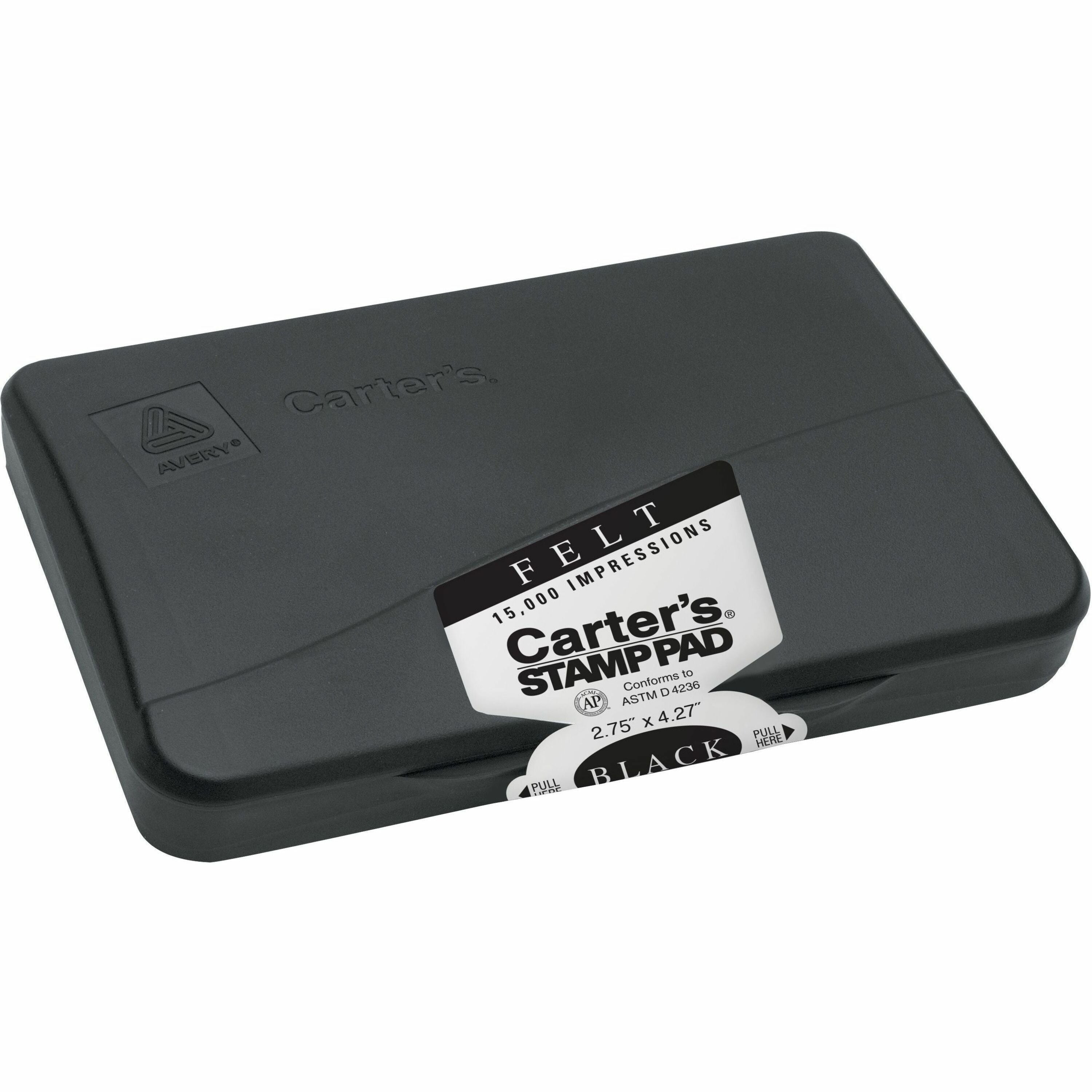 2.8" Width x 4.3" Length - Felt Pad - Black Ink - Black - 1 Each