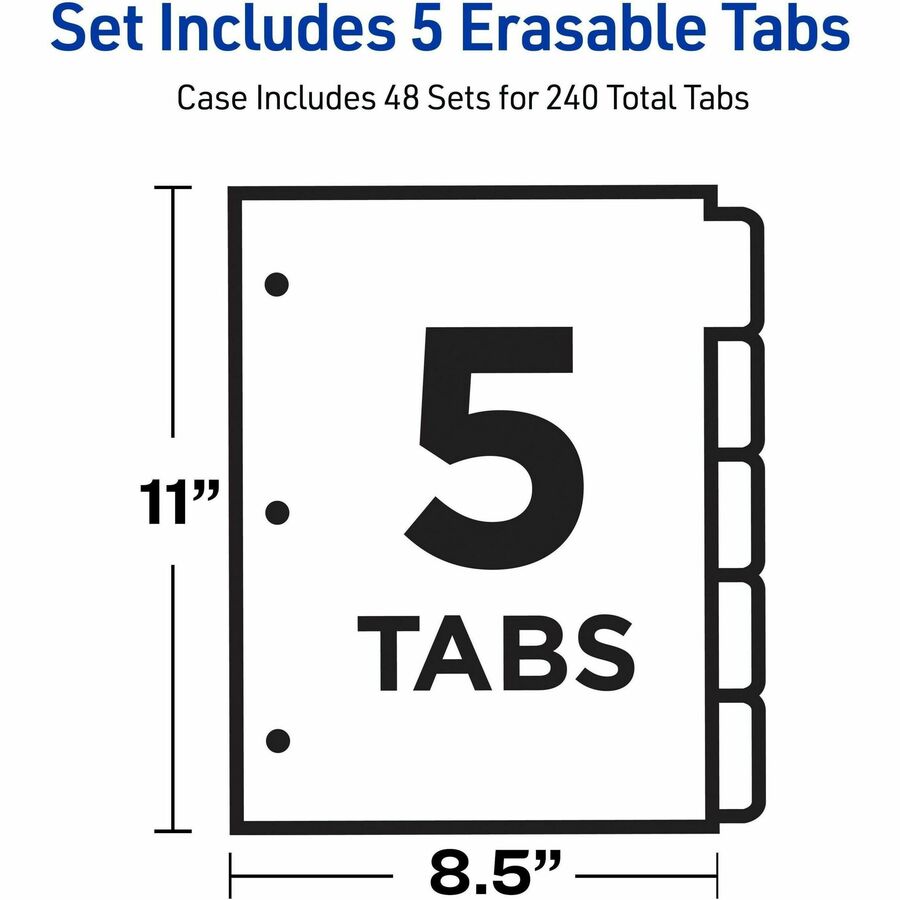 Avery&reg; Big Tab Write & Erase 5-Tab Dividers (23076)