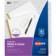 8 x Divider(s) - 8 Write-on Tab(s) - 8 - 8 Tab(s)/Set - 8.5" Divider Width x 11" Divider Length - 3 Hole Punched - White Paper Divider - White Paper Tab(s) - 20% - Hole-punched, Writable, Erasable, Sturdy, Reinforced Hole - 1 Set