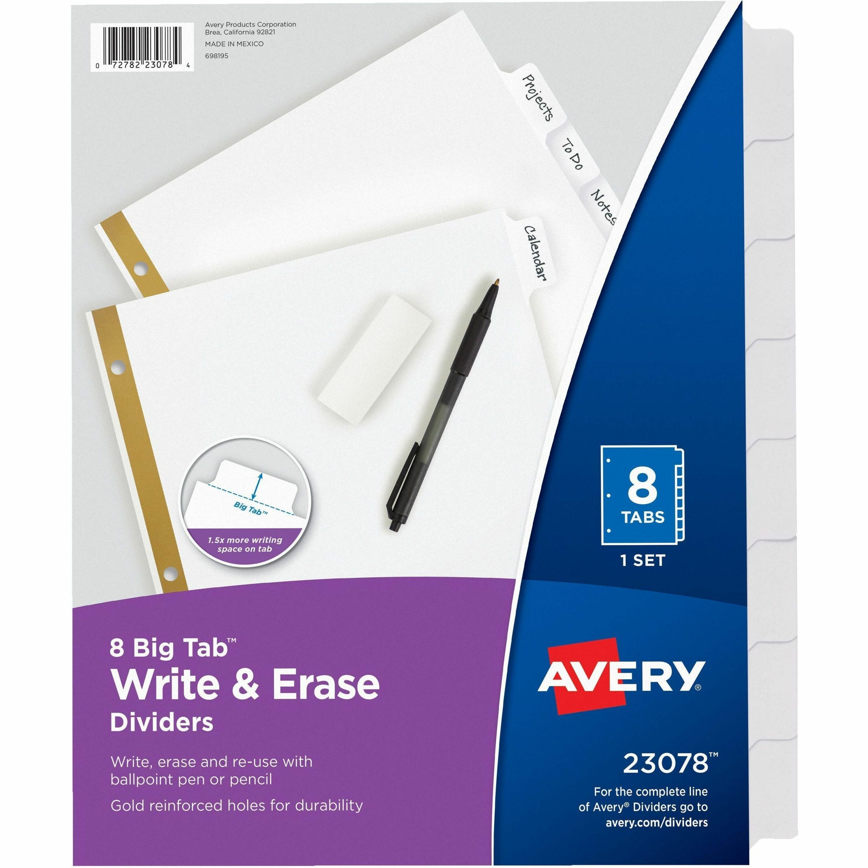 8 x Divider(s) - 8 Write-on Tab(s) - 8 - 8 Tab(s)/Set - 8.5" Divider Width x 11" Divider Length - 3 Hole Punched - White Paper Divider - White Paper Tab(s) - 20% - Hole-punched, Writable, Erasable, Sturdy, Reinforced Hole - 1 Set