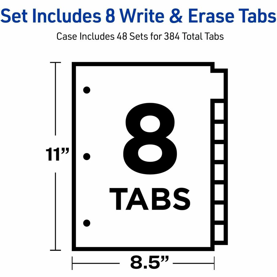 Avery&reg; Big Tab Write & Erase 8-Tab Dividers (23079)