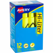 Chisel Marker Point - Washable - Fluorescent Yellow Ink - Water Based - Yellow Barrel - 1 Dozen