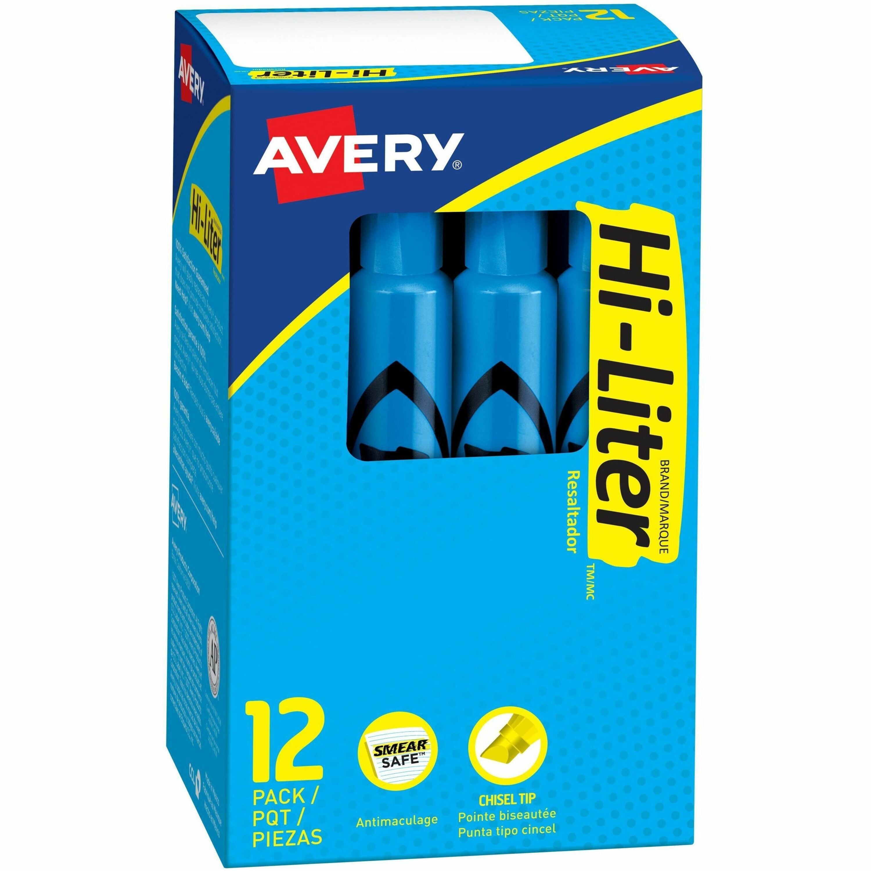 Chisel Marker Point - Fluorescent Blue Ink - Water Based - 1 Dozen