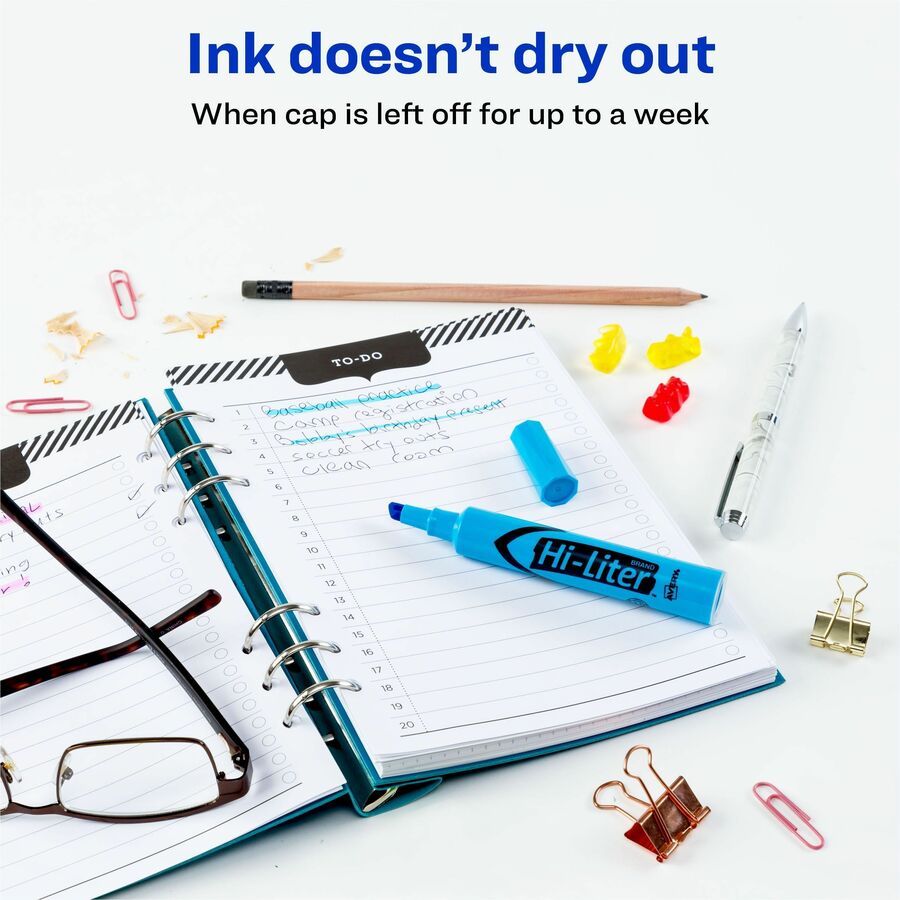 Chisel Marker Point - Fluorescent Blue Ink - Water Based - 1 Dozen