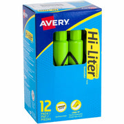 Chisel Marker Point - Refillable - Washable - Fluorescent Green Ink - Water Based - Green Barrel - 1 Dozen