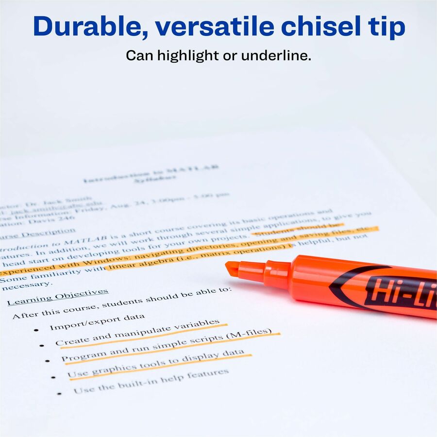Chisel Marker Point - Washable - Fluorescent Orange Ink - Water Based - Orange Barrel - 1 Dozen