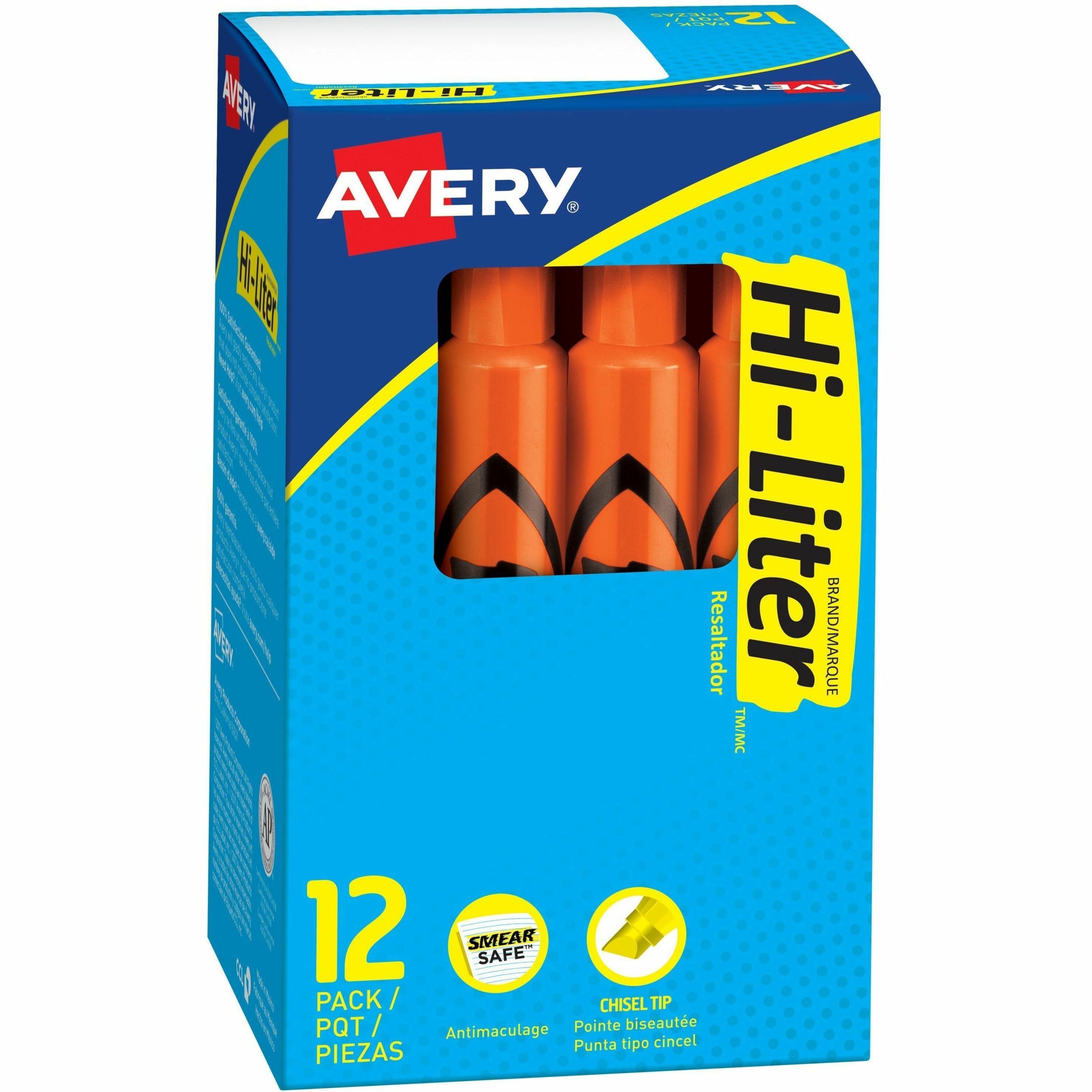 Chisel Marker Point - Washable - Fluorescent Orange Ink - Water Based - Orange Barrel - 1 Dozen