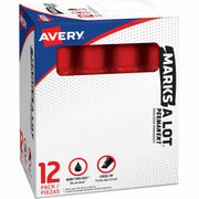 Chisel Marker Point - Red Ink - Red Barrel - 1 Dozen