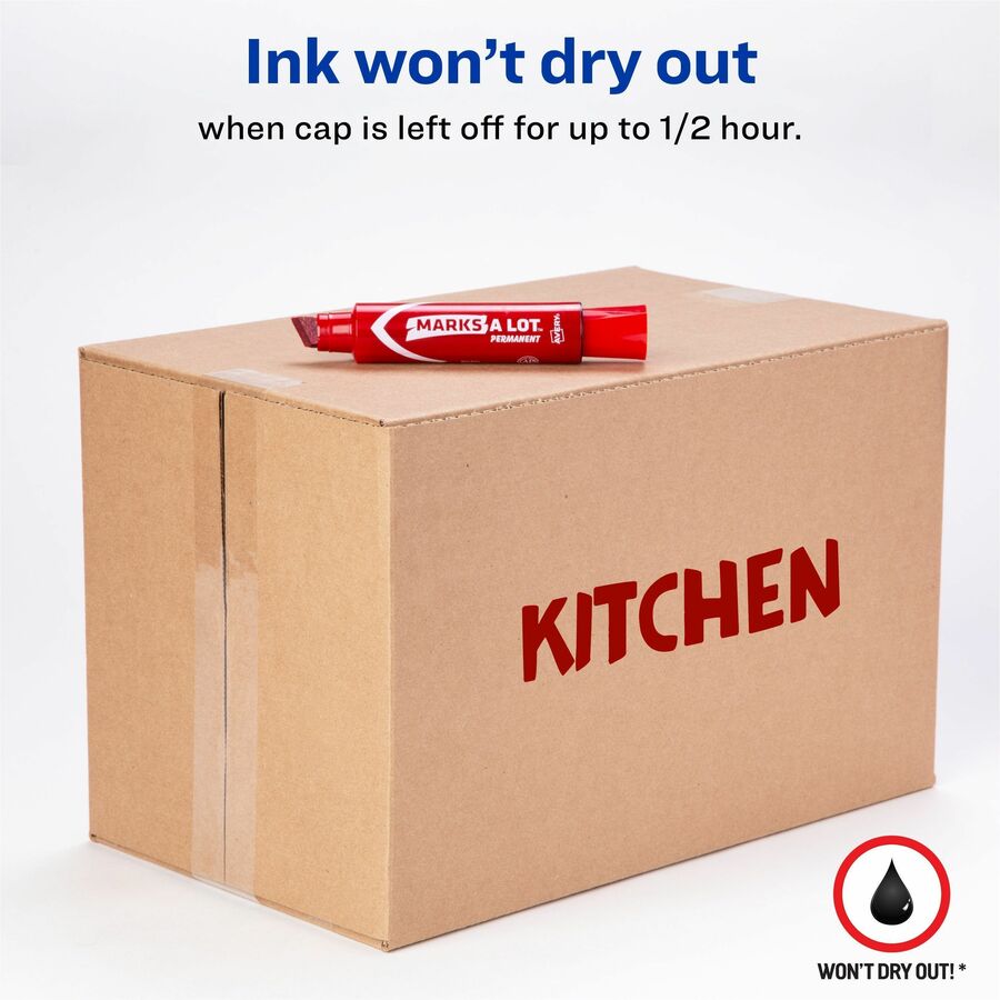 Chisel Marker Point - Red Ink - Red Barrel - 1 Dozen