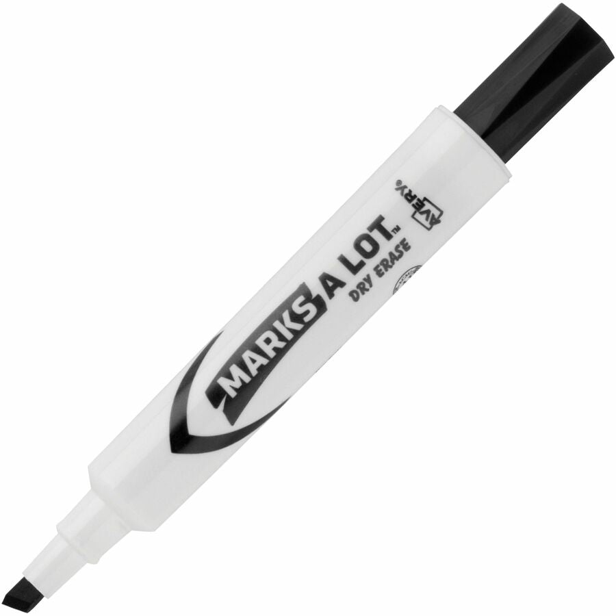 5 mm Chisel Marker Point - Erasable - Black Ink - Dry - Home, Classroom, School, Document, Writing, Office - 1 Dozen