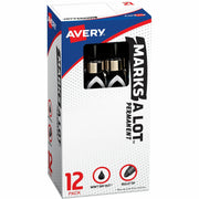 Bullet Marker Point - Black Ink - Black Barrel - 1 Dozen