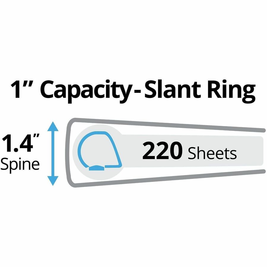Avery&reg; Durable Binder - DuraHinge - 1" Binder Capacity - Letter - 8 1/2" x 11" Sheet Size - 220 Sheet Capacity - 3 Ring(s) - Fastener(s): Slant D-Ring - Pocket(s): 2, Internal - Blue - Recycled - Gap-free Ring, Stacked Pocket, Rivet - 1 Each