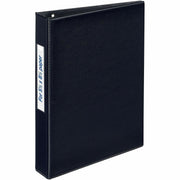 Avery&reg; Mini Durable Binder - 1" Binder Capacity - 8 1/2" x 5 1/2" Sheet Size - 175 Sheet Capacity - 3 Ring(s) - Fastener(s): Round Ring - Pocket(s): 2, Internal - Vinyl - Black - Gap-free Ring, Label Holder, Stacked Pocket, Rivet - 1 Each