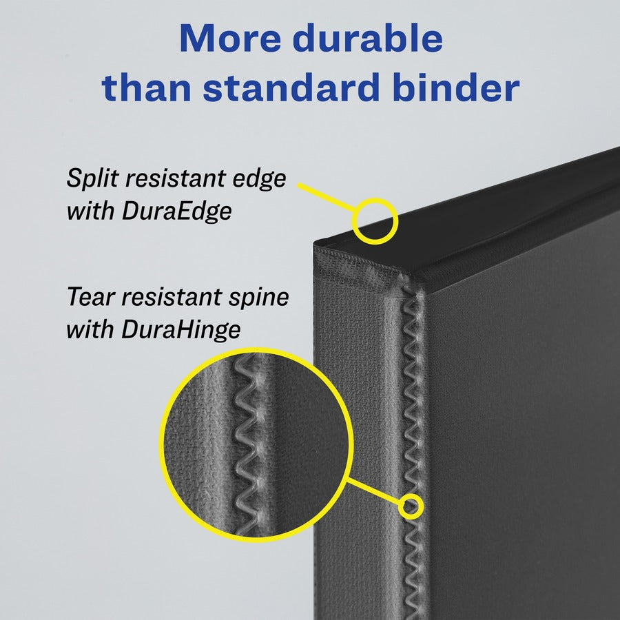 Avery Durable Binder with DuraHinge, 3" Slant D-Ring, Letter Size (8.5" x 11"), 600 Sheet Capacity, 2 Internal Pockets, Green, 1 Each, Recycled Content