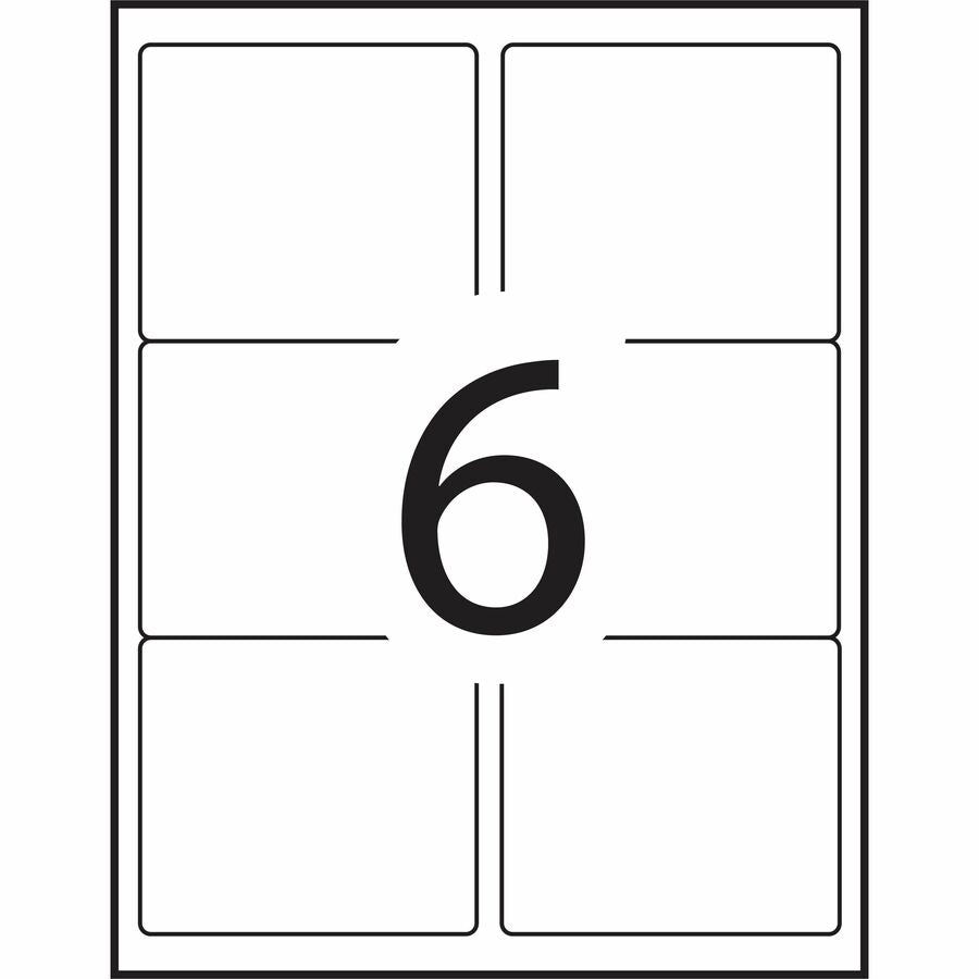 PRES-a-ply White Labels - 3 21/64" Width x 4" Length - Permanent Adhesive - Rectangle - Laser, Inkjet - Matte - White - Paper - Permanent Adhesive - 6 / Sheet - 100 Total Sheets - 600 Total Label(s) - 600 / Box